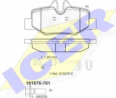 Icer 181676-701 - Kit de plaquettes de frein, frein à disque cwaw.fr