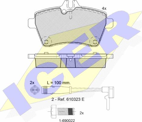 Icer 181678-700 - Kit de plaquettes de frein, frein à disque cwaw.fr