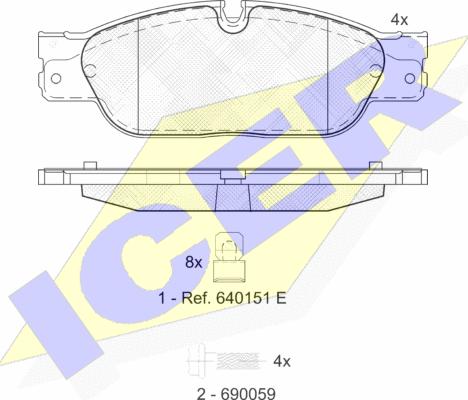 Icer 181672 - Kit de plaquettes de frein, frein à disque cwaw.fr