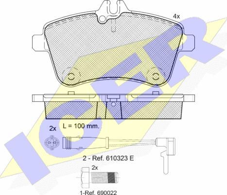 Icer 181677-700 - Kit de plaquettes de frein, frein à disque cwaw.fr