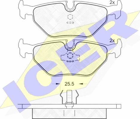 Icer 181051 - Kit de plaquettes de frein, frein à disque cwaw.fr