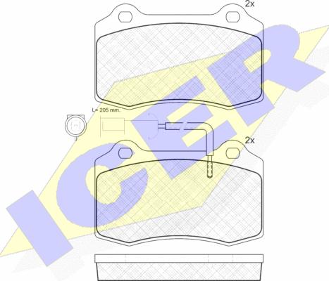 Icer 181058 - Kit de plaquettes de frein, frein à disque cwaw.fr