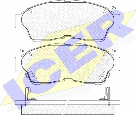 Icer 181005 - Kit de plaquettes de frein, frein à disque cwaw.fr