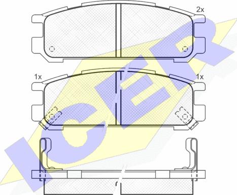 Icer 181000 - Kit de plaquettes de frein, frein à disque cwaw.fr