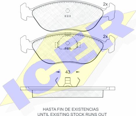 Icer 181016 - Kit de plaquettes de frein, frein à disque cwaw.fr