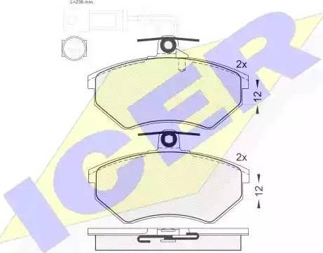 Icer 181013 - Kit de plaquettes de frein, frein à disque cwaw.fr