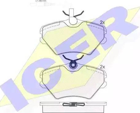 Icer 181035 - Kit de plaquettes de frein, frein à disque cwaw.fr