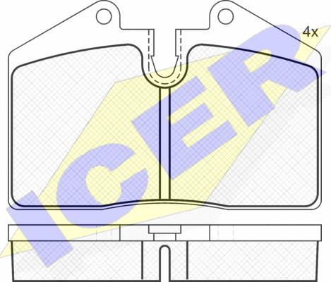 Icer 181036 - Kit de plaquettes de frein, frein à disque cwaw.fr