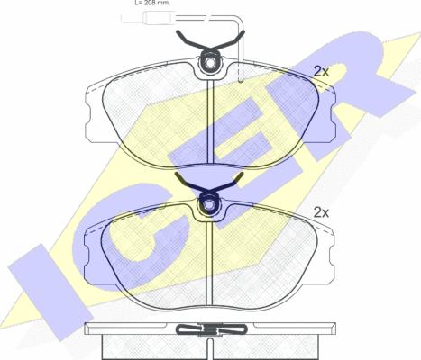 Icer 181033 - Kit de plaquettes de frein, frein à disque cwaw.fr