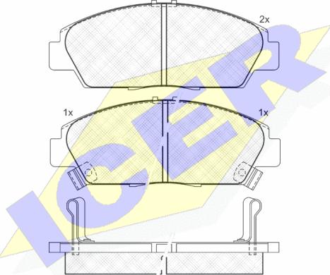 Icer 181020 - Kit de plaquettes de frein, frein à disque cwaw.fr