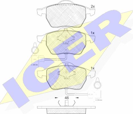 Icer 181191 - Kit de plaquettes de frein, frein à disque cwaw.fr