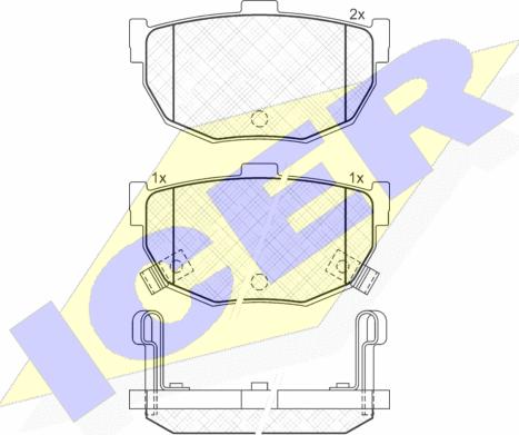 Icer 181144 - Kit de plaquettes de frein, frein à disque cwaw.fr