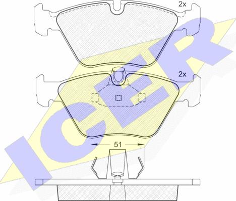 Icer 181140 - Kit de plaquettes de frein, frein à disque cwaw.fr