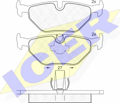 Icer 181141 - Kit de plaquettes de frein, frein à disque cwaw.fr