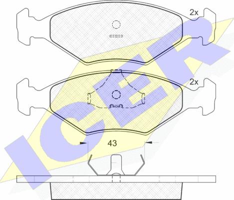 Icer 181148 - Kit de plaquettes de frein, frein à disque cwaw.fr