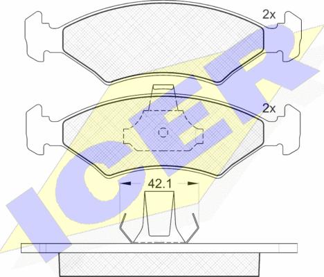 Icer 181142 - Kit de plaquettes de frein, frein à disque cwaw.fr