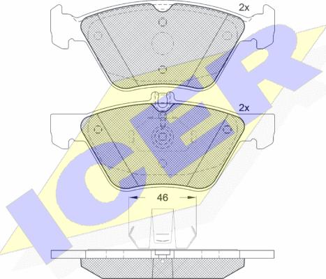 Icer 181159 - Kit de plaquettes de frein, frein à disque cwaw.fr