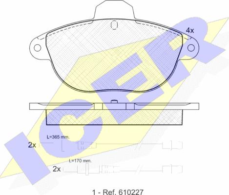 Icer 181154 - Kit de plaquettes de frein, frein à disque cwaw.fr