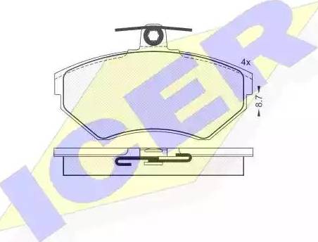 Icer 181156 - Kit de plaquettes de frein, frein à disque cwaw.fr