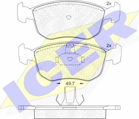 Icer 181151 - Kit de plaquettes de frein, frein à disque cwaw.fr