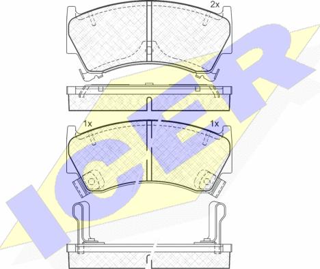 Icer 181153 - Kit de plaquettes de frein, frein à disque cwaw.fr