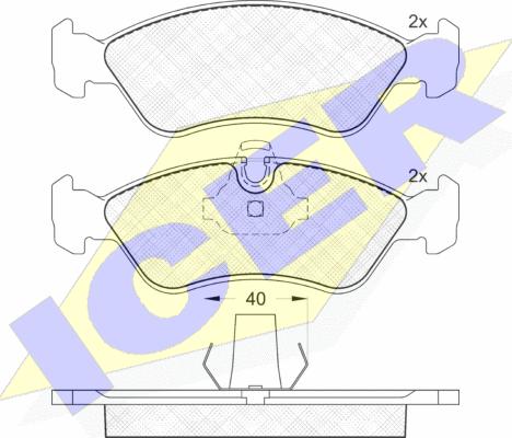 Icer 181152 - Kit de plaquettes de frein, frein à disque cwaw.fr