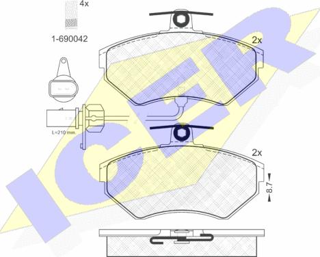 Icer 181157-203 - Kit de plaquettes de frein, frein à disque cwaw.fr