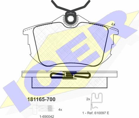 Icer 181165-700 - Kit de plaquettes de frein, frein à disque cwaw.fr