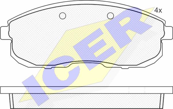Icer 181100 - Kit de plaquettes de frein, frein à disque cwaw.fr