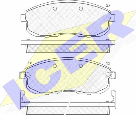 Icer 181101 - Kit de plaquettes de frein, frein à disque cwaw.fr