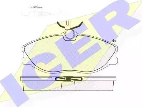 Icer 181108 - Kit de plaquettes de frein, frein à disque cwaw.fr