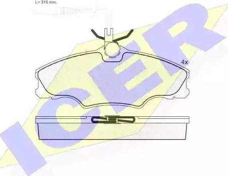 Icer 181107 - Kit de plaquettes de frein, frein à disque cwaw.fr