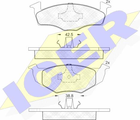 Icer 181119 - Kit de plaquettes de frein, frein à disque cwaw.fr