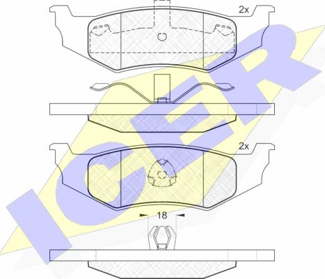 Icer 181114 - Kit de plaquettes de frein, frein à disque cwaw.fr