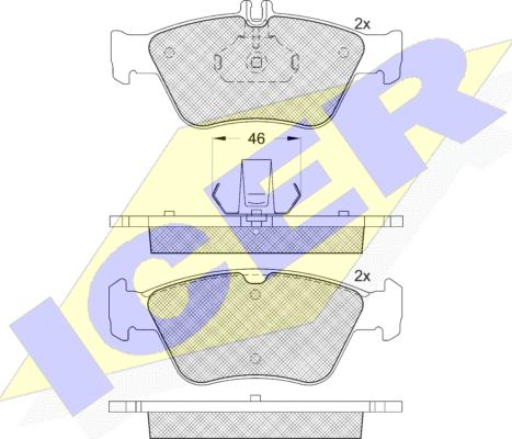 Icer 181115-396 - Kit de plaquettes de frein, frein à disque cwaw.fr