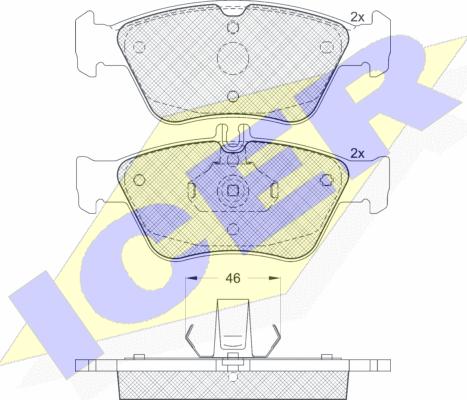 Icer 181115 - Kit de plaquettes de frein, frein à disque cwaw.fr