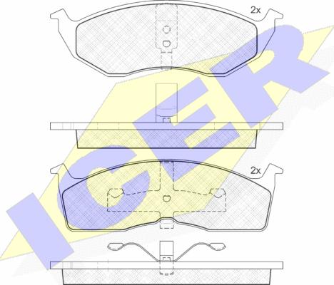 Icer 181113 - Kit de plaquettes de frein, frein à disque cwaw.fr