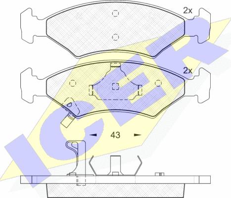 Icer 181185 - Kit de plaquettes de frein, frein à disque cwaw.fr