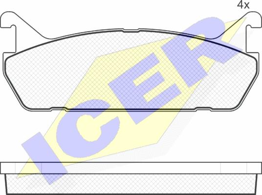 Icer 181186 - Kit de plaquettes de frein, frein à disque cwaw.fr