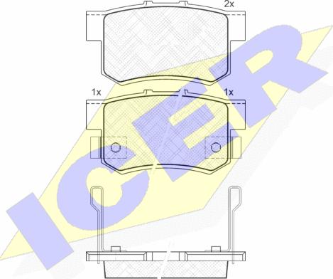 Icer 181187 - Kit de plaquettes de frein, frein à disque cwaw.fr