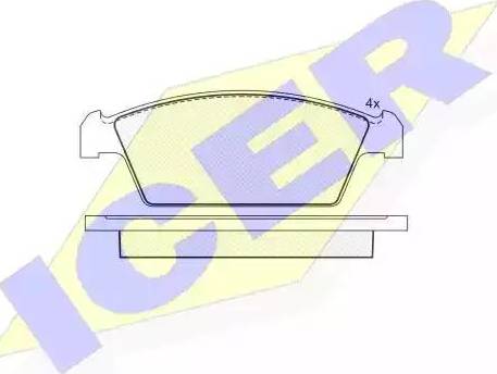 Icer 181134 - Kit de plaquettes de frein, frein à disque cwaw.fr