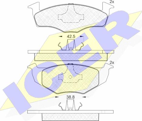 Icer 181130 - Kit de plaquettes de frein, frein à disque cwaw.fr