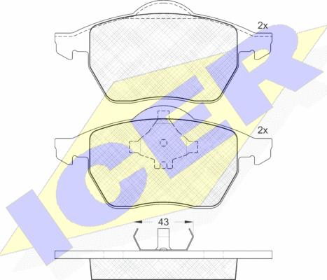 Icer 181131 - Kit de plaquettes de frein, frein à disque cwaw.fr