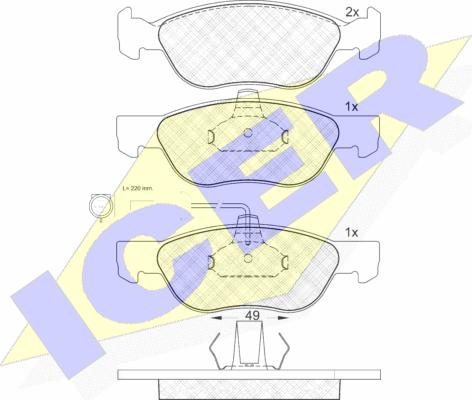 Icer 181124 - Kit de plaquettes de frein, frein à disque cwaw.fr