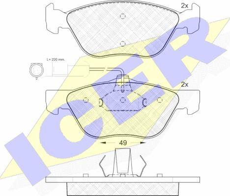 Icer 181125 - Kit de plaquettes de frein, frein à disque cwaw.fr