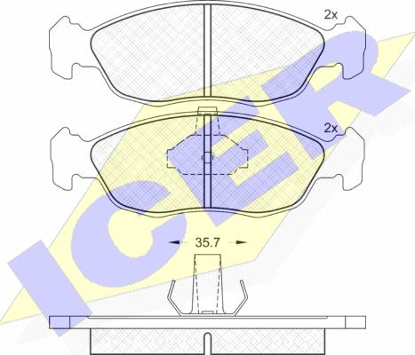 Icer 181121 - Kit de plaquettes de frein, frein à disque cwaw.fr