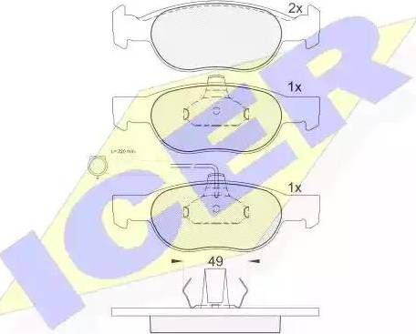 Icer 181123 - Kit de plaquettes de frein, frein à disque cwaw.fr