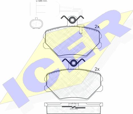 Icer 181127 - Kit de plaquettes de frein, frein à disque cwaw.fr