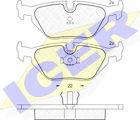 Icer 181174 - Kit de plaquettes de frein, frein à disque cwaw.fr