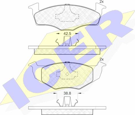 Icer 181178 - Kit de plaquettes de frein, frein à disque cwaw.fr